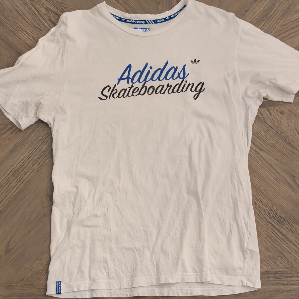 Adidas Men's White Skateboarding Tee
